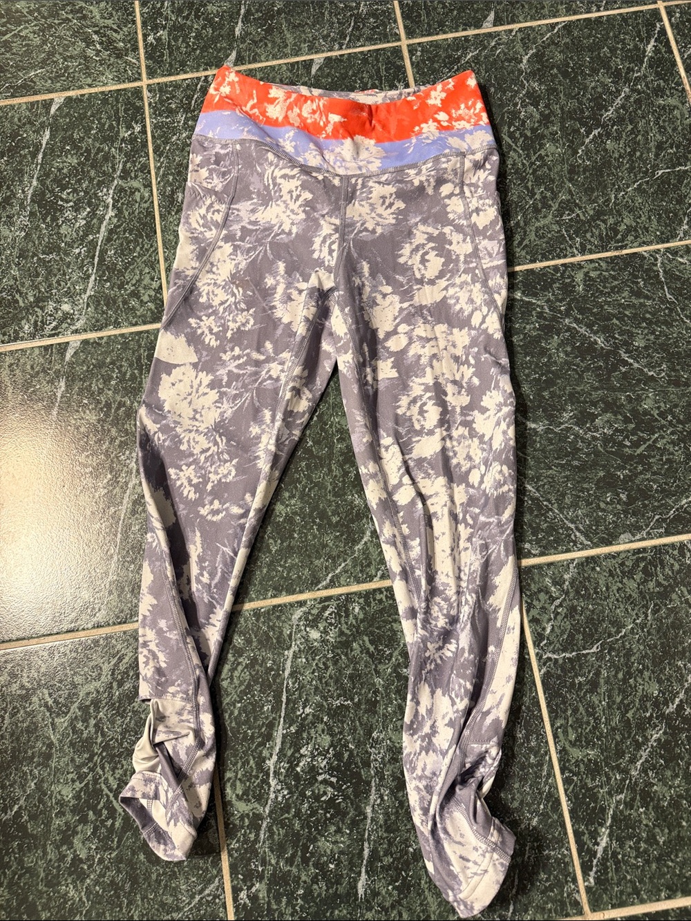Free People movement floral Pattern Active Leggings with Colorblock Waistband
